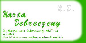marta debreczeny business card
